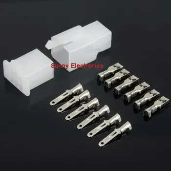 

6 Way 2.8mm Mini Connector Kit WHITE Motorbike Motorcycle Pin Connectors