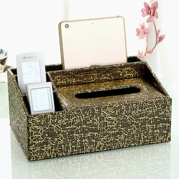 

PU Leather Tissue Boxes Vintage Tissue Container Towel Napkin Holder Case Phone Holder Office Home Storage Organizer Decoration