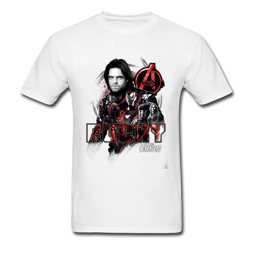 Europe Star Wars Bucky Crew Tshirts On Sale Summer Short Sleeve Crew Neck Tops & Tees Pure Cotton Adult Simple Style Tops Tees Bucky Crew white