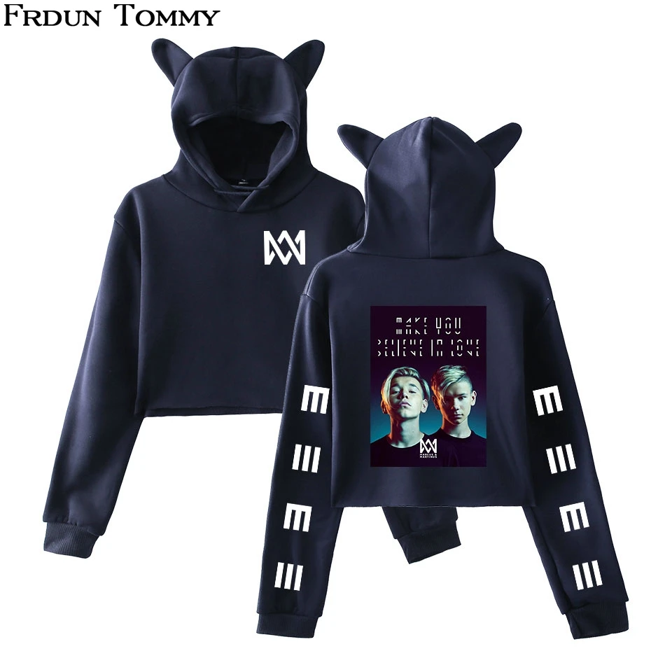  Marcus & Martinus Cat Ear Women Sexy Sweatshirt New Hoodies Long Sleeve Fashion Harajuku Kpop Casua