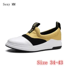 Обувь без шнуровки женские туфли-оксфорды на плоской платформе лоферы на плоской подошве, женская повседневная обувь высокое качество, большие размеры 34-40, 41, 42, 43