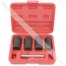 5pcs Impact Twist Impact Socket Set Wheel Lock Nut Removal Tool Kit 1/2″DR. 17 19 21 22MM