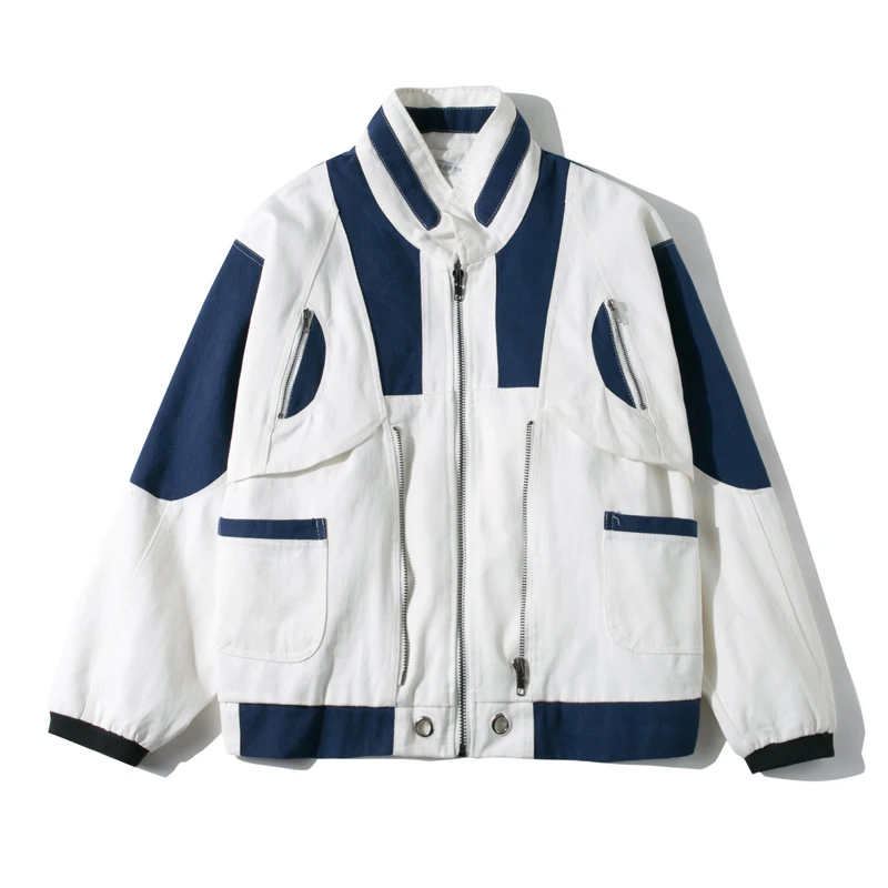 

2018 Recommend new listing Fashion casual Korean version Loose Teenagers Easy Hit Color Jacket Windbreaker Male The size M-2XL