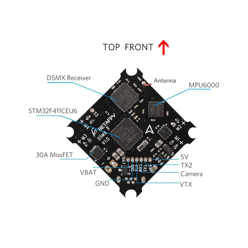 BETAFPV F4 FC 1S Матовый Контроллер полета DSMX/Frsky приемник ESC OSD Smart Audio для Tiny Whoop FPV Micro Racing Drone beta65S