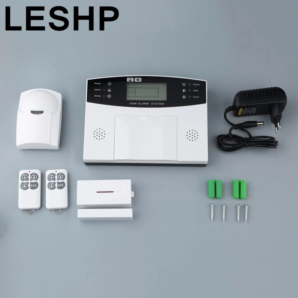 

LESHP 433 MHz Wireless Alarm Clock GSM Digital Alarm System PIR Detector Door Sensor Remote Control Home Burglar Security Sensor