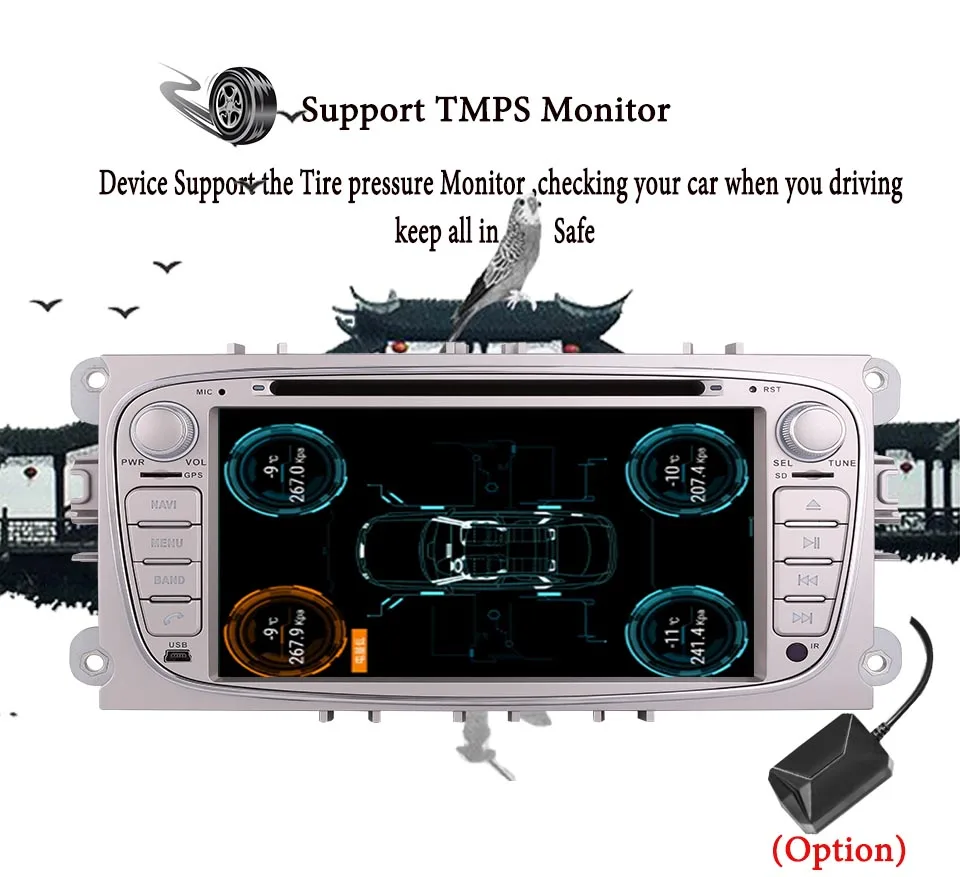 Best 2 din 4+64G Android 9.0 Octa Core Car DVD Player GPS Navi for Ford Focus Galaxy Audio Radio Stereo Wifi Head Unit 1024*600 Audio 4