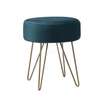 

Nordic wrought iron stool creative simple modern fabric home wear shoes bench net red makeup stool