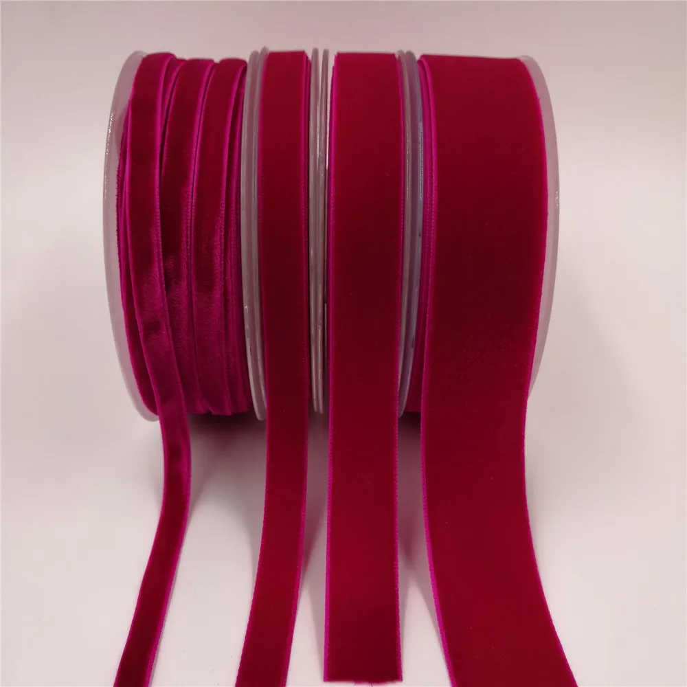 

6MM,9MM,15MM,25MM V002 Beauty Pink Nylon Single Face Velvet Ribbon,none stretch velour ribbons webbing DIY accessories
