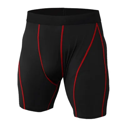 Psvteide, мужские Компрессионные шорты, шорты для бега, мужское компрессионное нижнее белье, футбольные ММА Шорты для плавания, спортивные, Homme, новейшие, для спортзала - Цвет: Black-Red KD61