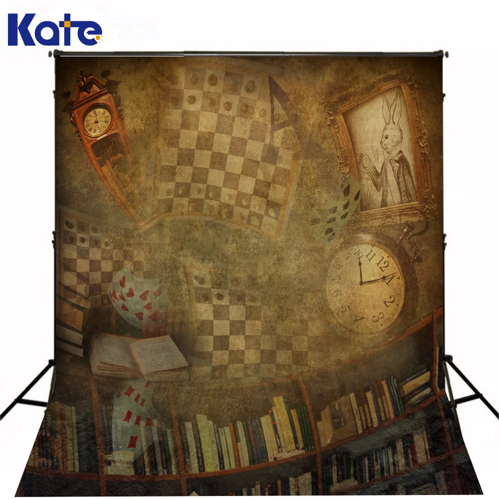 

Kate Photography Studio Backdrop Retro Book Shelf Background For Children Photographic Studio Background