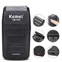 Kemei KM-1102 Rechargeable Cordless Shaver for Men Twin Blade Reciprocating Beard Razor Face Care Multifunction Strong Trimmer 2