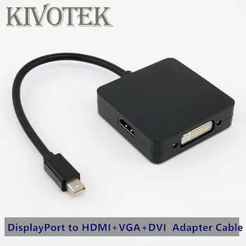 

Mini DisplayPort DP Thunderbolt To HDMI+VGA+DVI Adapter Cable,1080P Male to Female Connector,No Power For Mac Book,Free Shipping