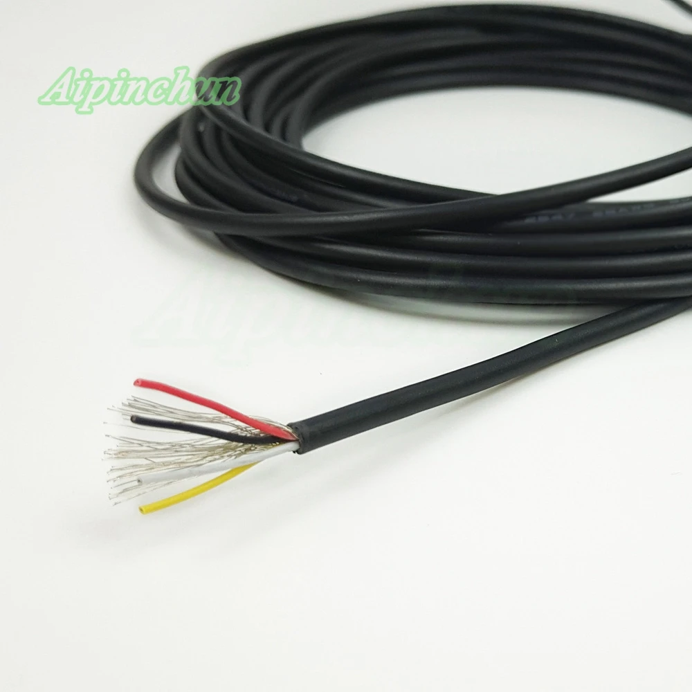 Aipinchun 5 метров 16.4ft 2 3 4 5 Core экранированный провод UL 2547 28AWG 2,1 канал аудио линия сигнальный кабель щит провод для усилителя