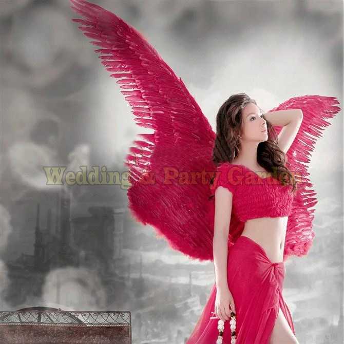 COS Costume adult's Red Angel feather wings for Models photography