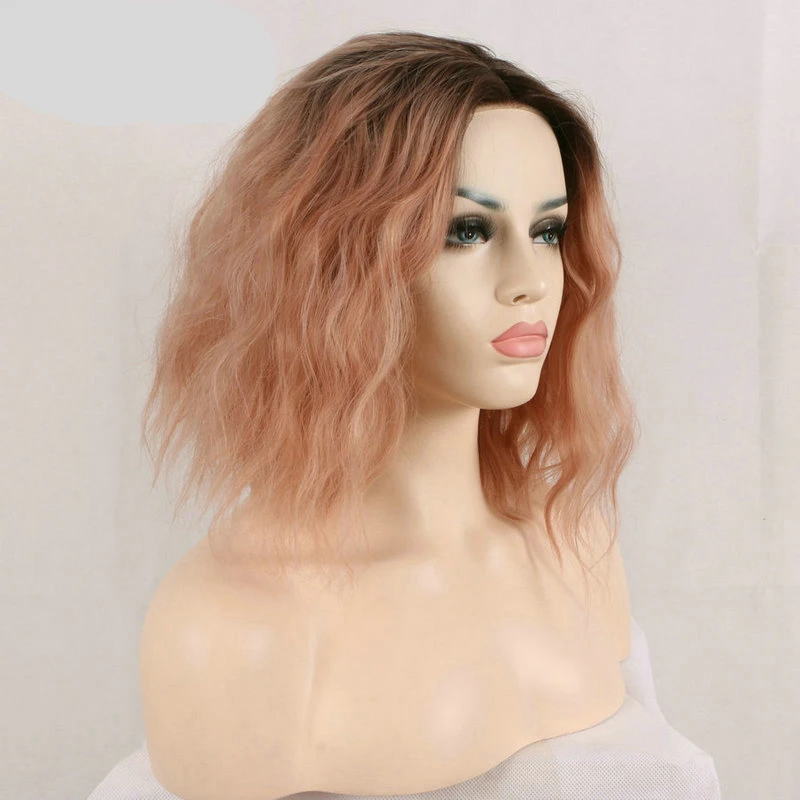 Sylvia-Water-Wave-Bob-Heat-Resistant-Fiber-Hair-Dirty-Pastel-Pink-Gold-Ombre-Brown-Roots-Haircut