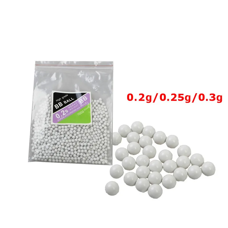 0.2/0.25/0.3g*1000rounds Paintball BB Balls Airsoft Plastic Bullet