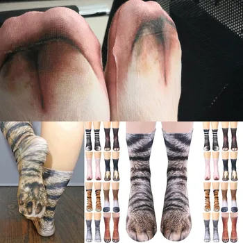 

2019 Hot 13 Styles Children 3D Animal Paw Crew Socks Harajuku Kawaii Cotton Funny Dog Horse Pig Cat Paw Print Socks Fot Kids