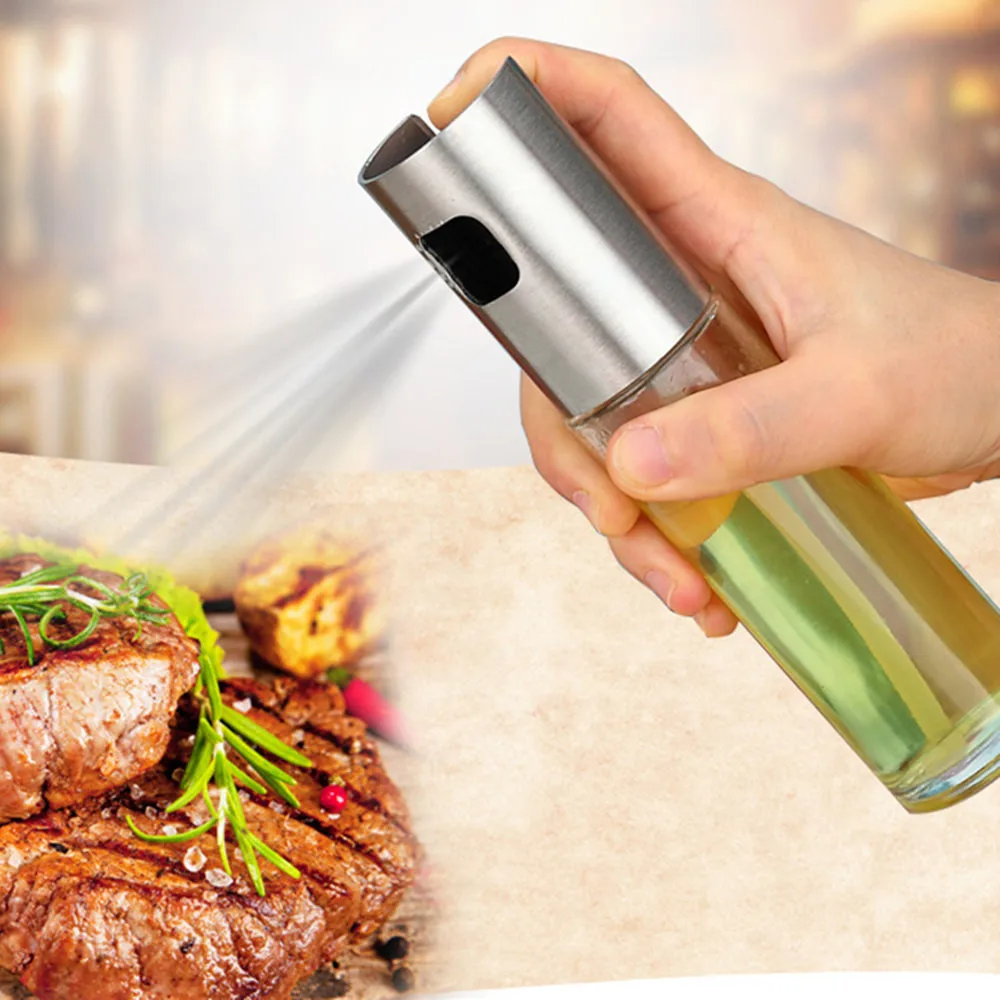 Oil Sprayer Bottle Pump Glass Olive Cooking Stainless Steel glass Pot Leak-proof Drops kitchen oil sprayer a804 12 | Дом и сад
