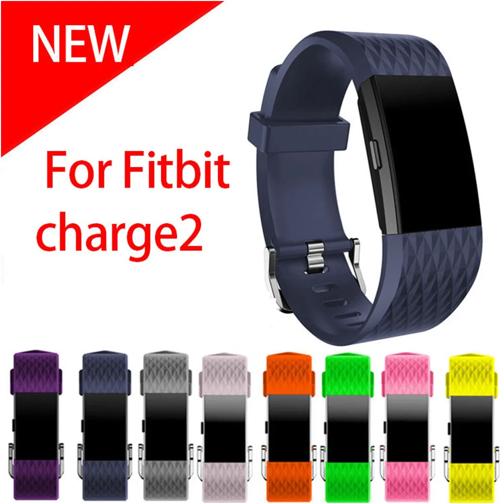 Силиконовый ремешок для Fitbit Charge 2, сменный ремешок, 15 цветов, маленький/большой размер, спортивный браслет для Fitbit Charge 2, ремешок для часов