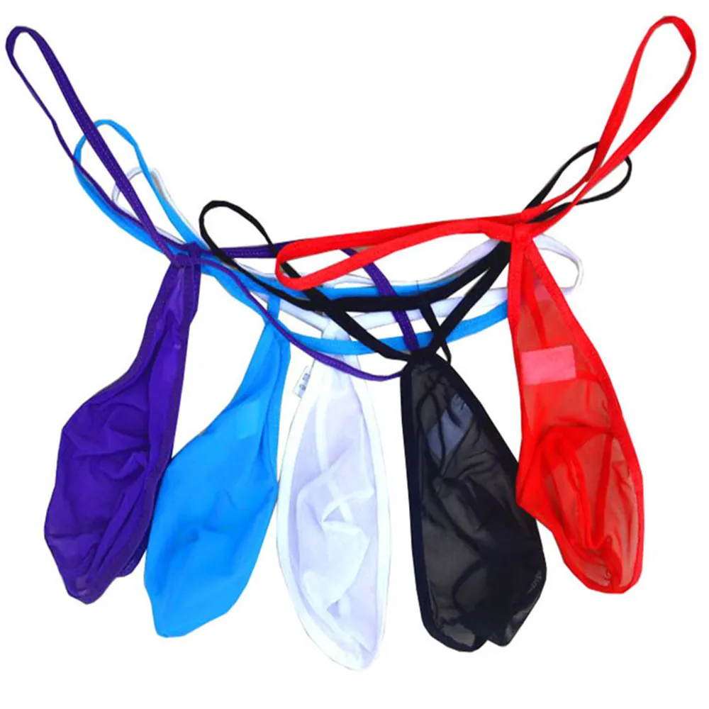 Ультратонкая сетка гей банджное мужское белье G String мужские стринги мешочек