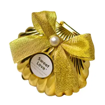 

Sea Shell wedding party favor holder chocolate gift candy boxes with butterfly knot Wedding Party shower Favors gifts gold silve