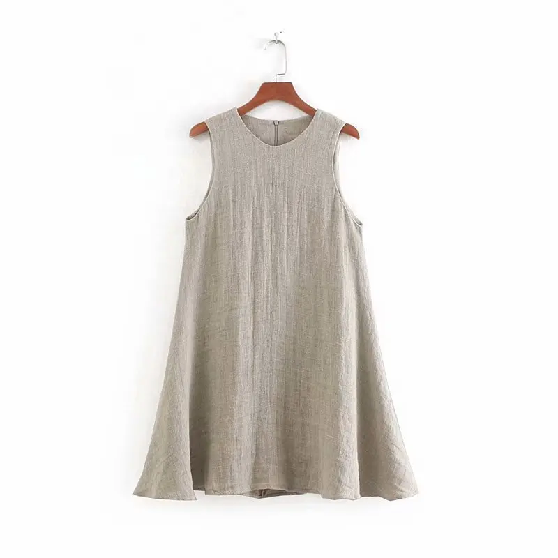 

The European and American fashion linen dress CC36-9251