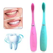 Силиконовая электрическая зубная щетка перезаряжаемая волна зубная щетка отбеливание зубов Водонепроницаемый моющийся Уход за полостью рта стоматологический гигиенический продукт