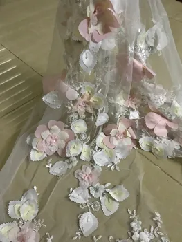 

Embroidered Net Fabric with beads With super Quality Sophia-4.909 African Tulle Lace Fabric For party Dress