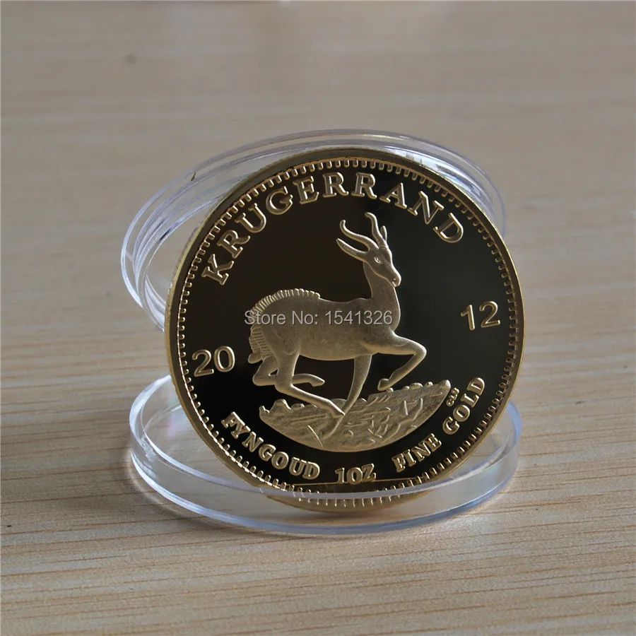 

40*3mm No copy Krugerrand 2012 coin, free shipping 20pcs/lot 1OZ FINE GOLD-Plating South Africa Gold Coin