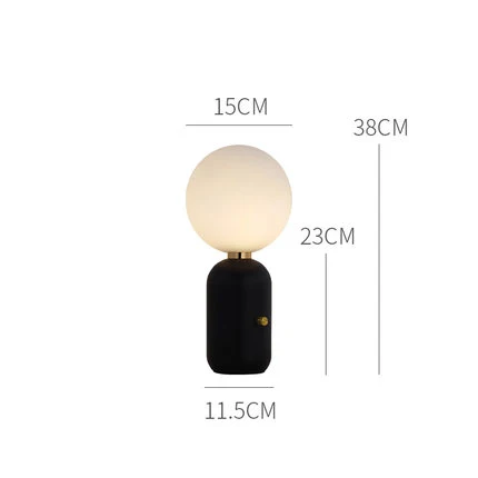 Нордическая настольная Светодиодная лампа Parachilna ABALLS светодиодный настольный настольная лампа пластина металлический молочный матовый стеклянный абажур лампа для чтения в спальне - Цвет абажура: Black 15CM
