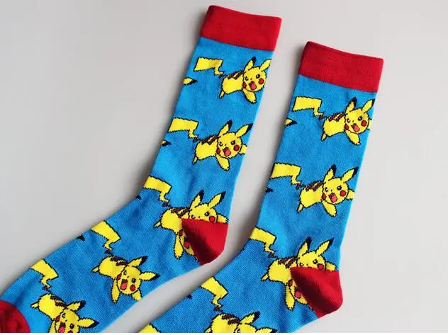 Носки для косплея Аниме Pokemon Pokeball модные классические мужские носки удобные высококачественные забавные носки