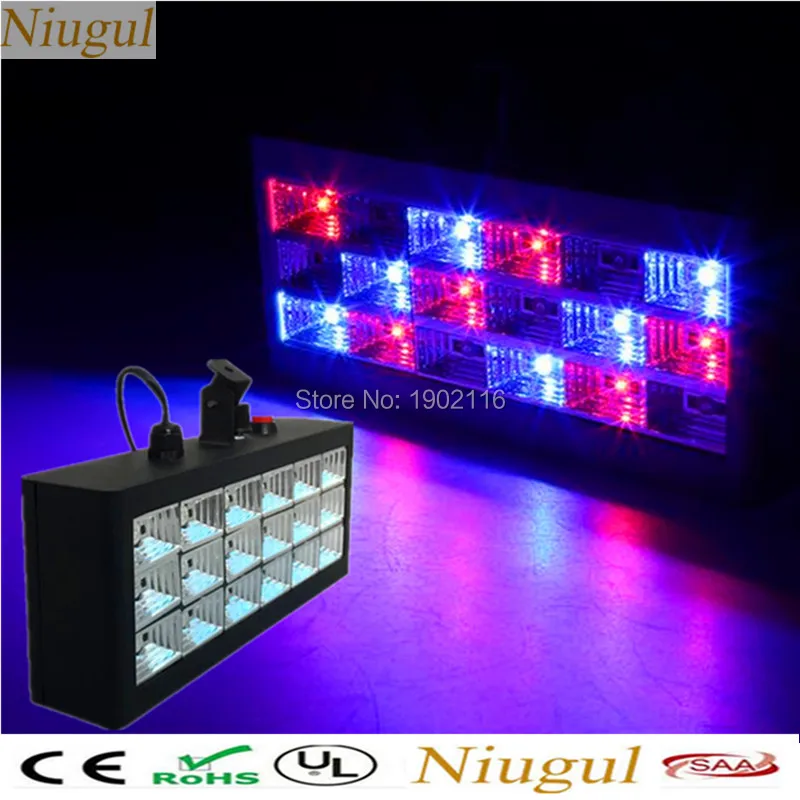 

Niugul LED Strobe light 18PCS LED flash RGB Stage Sound Actived Strobe Lamps /Christmas party led lights/KTV Disco dj lighting