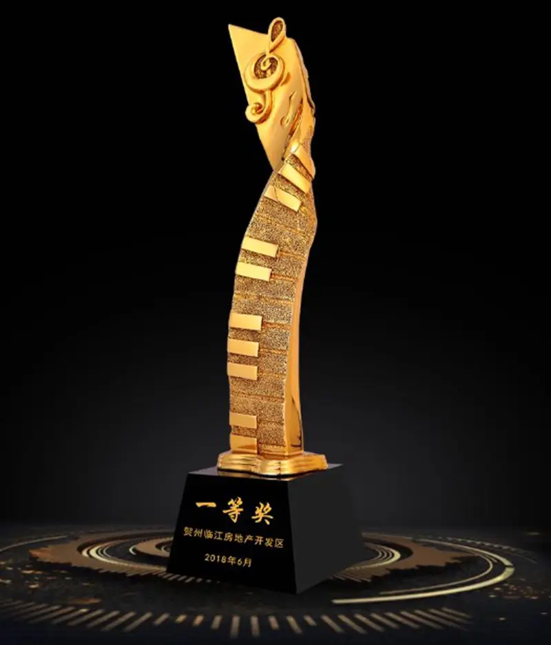 Высококачественная Смола позолоченная оригинальность металлический трофей стикеры на клавиши пианино моделирование кристалл трофей музыка матч трофеи