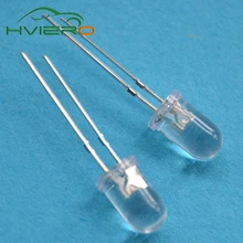 100Pcs 5mm White Red Green Blue Round top Ultra Bright LED Light Lamp Electronic Components 20000MCD 6000K-6500K Emitting Diodes