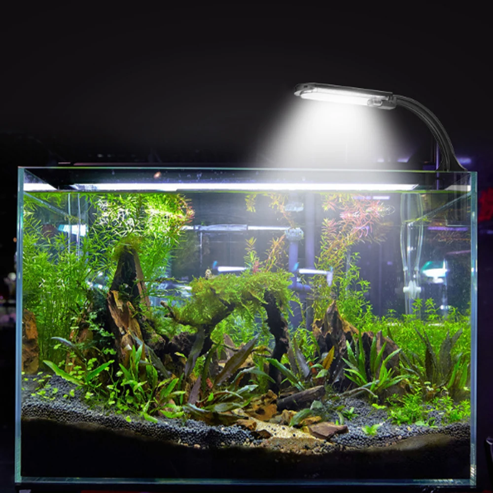 

High Quality 5W Aquarium Lighting 12 LED Aquarium Fish Tank Clamp Clip Water Plant Grow White Color Lighting for Nano Tanks