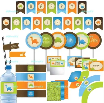 

Children baby shower Cartoon Animal dinosaur HAPPY BIRTHDAY Banner decorative Birthday Bunting Garland Birthday Party supplies