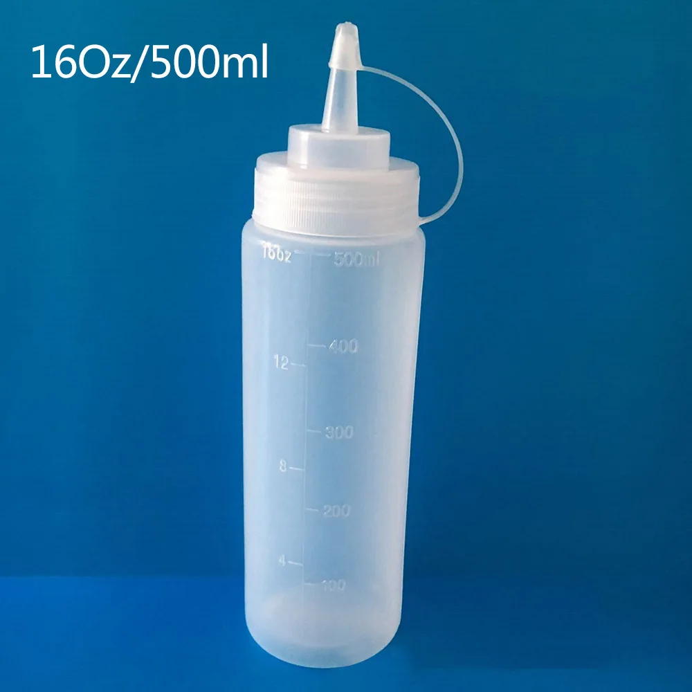 4 шт./компл. 16 Oz Пластик полупрозрачный белый Мягкие бутылки с наконечником Кепки для специй масло для соуса приправы контейнер для хранения - Цвет: Белый