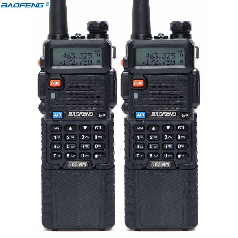 2 шт. Baofeng UV-5R 3800 мАч рация 5 Вт Двухдиапазонная UHF 400-520 МГц VHF 136-174 МГц двухстороннее радио CB Ham Радио+ NA-771 антенна - Цвет: black color