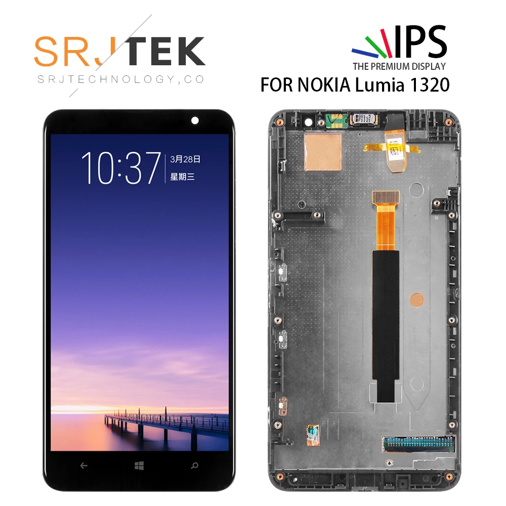Srjtek 6 0 ''ЖК-дисплей для NOKIA Lumia 1320 сенсорный экран дисплей дигитайзер Запасные