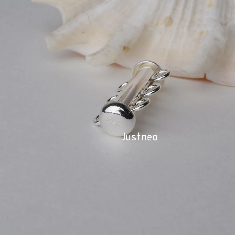 Sterling Silver Clasp 3-Strand Tube Clasp (4)