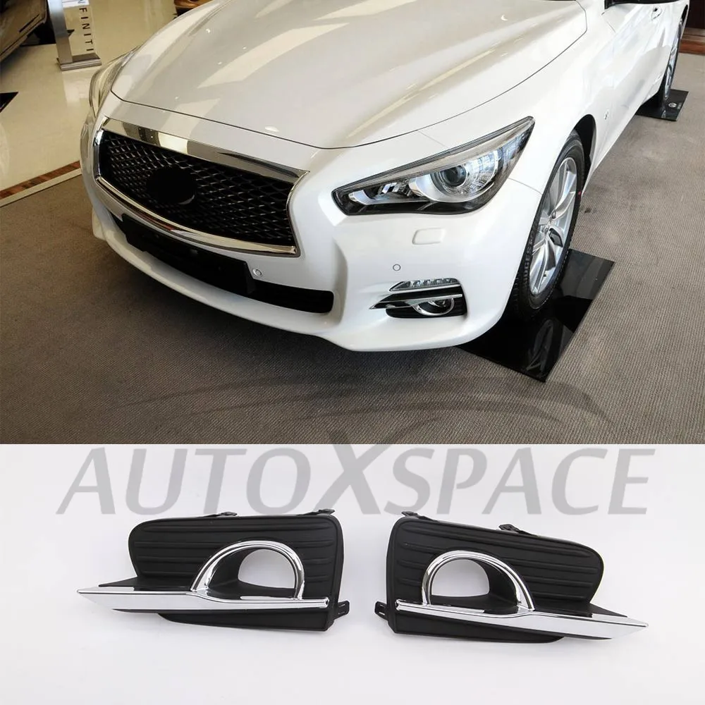 Чехол для противотуманных фар 2014 2017 Infiniti Q50 ABS левый и правый 2 шт.|Хромирование| |