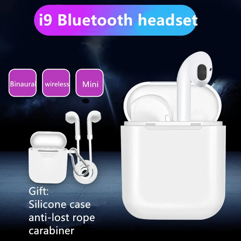 

i9 Mini Bluetooth In Ear Earphone Wireless Earbuds Charging Box Sports Headset For Iphone/Samsung/Xiaomi Smart Phone Headphone