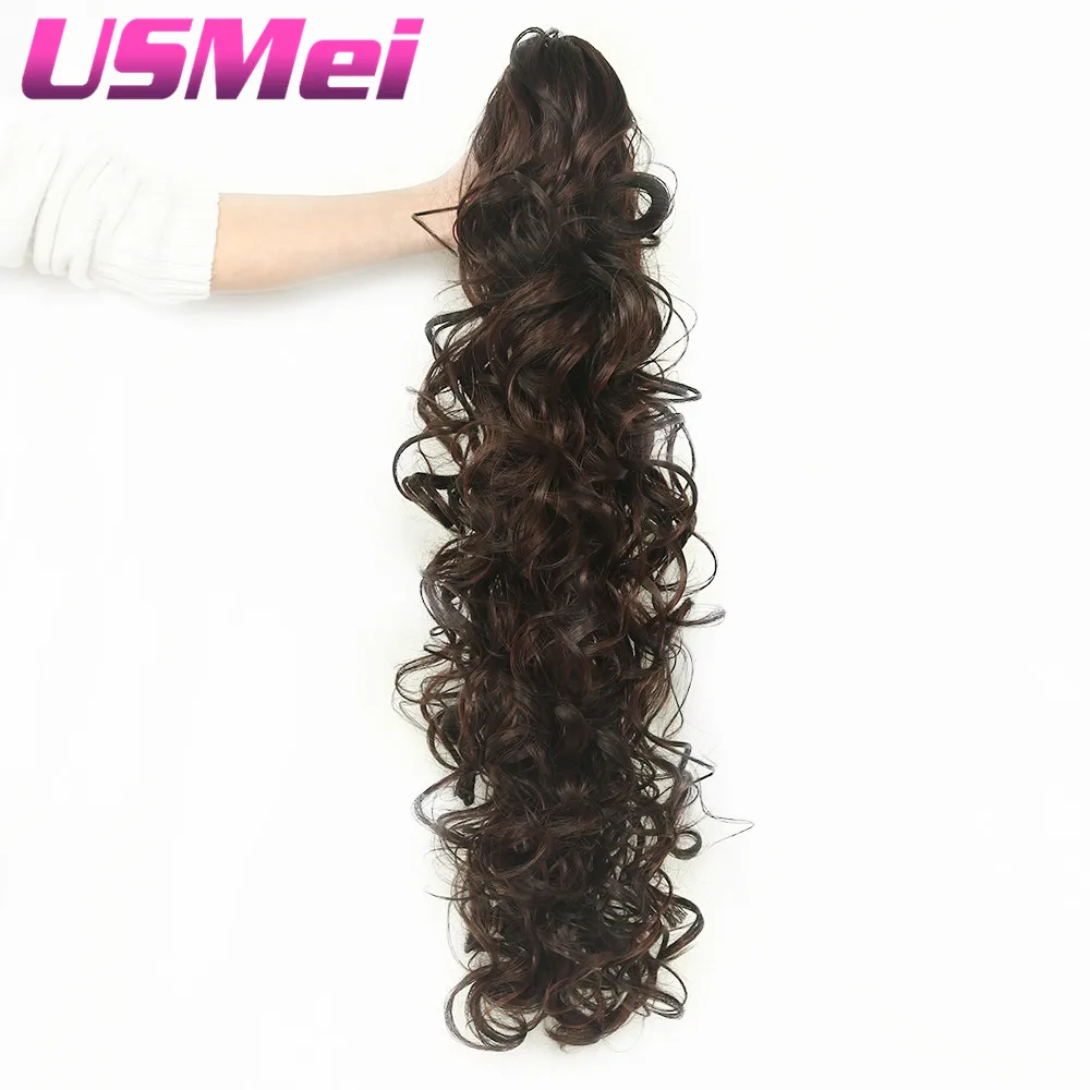 USMEI 32 inches Long curly Claw Clip Ponytail Fake Hair Extensions False Hair Pony Tails Horse Tress Synthetic Hairpieces USMEI 32 inches Long curly Claw Clip Ponytail Fake Hair Extensions False Hair Pony Tails Horse Tress Synthetic Hairpieces