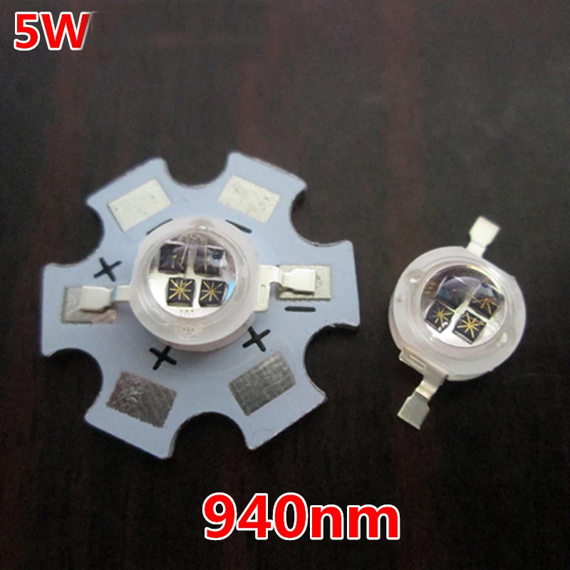 

5 Вт четырехъядерная инфракрасная светопередающая трубка 940nm светодиодные лампы бусины с алюминиевой пластиной 20 мм высокомощный инфракрасный 10 шт.