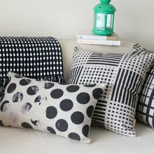 Черный Белый Геометрический Подушки супер толстый хлопок белье Подушки Детские Подушки автомобиля украсить дом диванные подушки