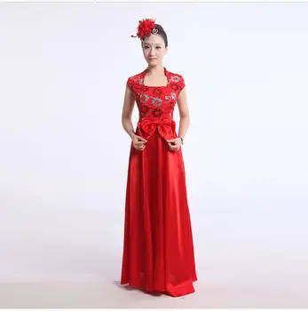 

Dance Costume New Fashion Chorus Costumes Adult Female Middle-aged Sequins Host Classical Costumes Dance Costumes Hot
