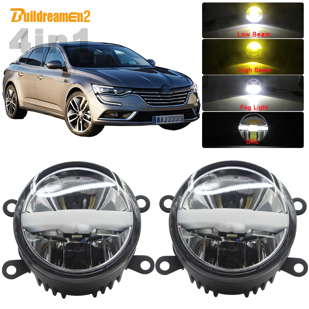

4in1 Car LED Bulb 5000LM Headlight High Beam Low Beam Fog Light DRL + Harness Wire 30W 12V For Renault Talisman 2016 2017 2018