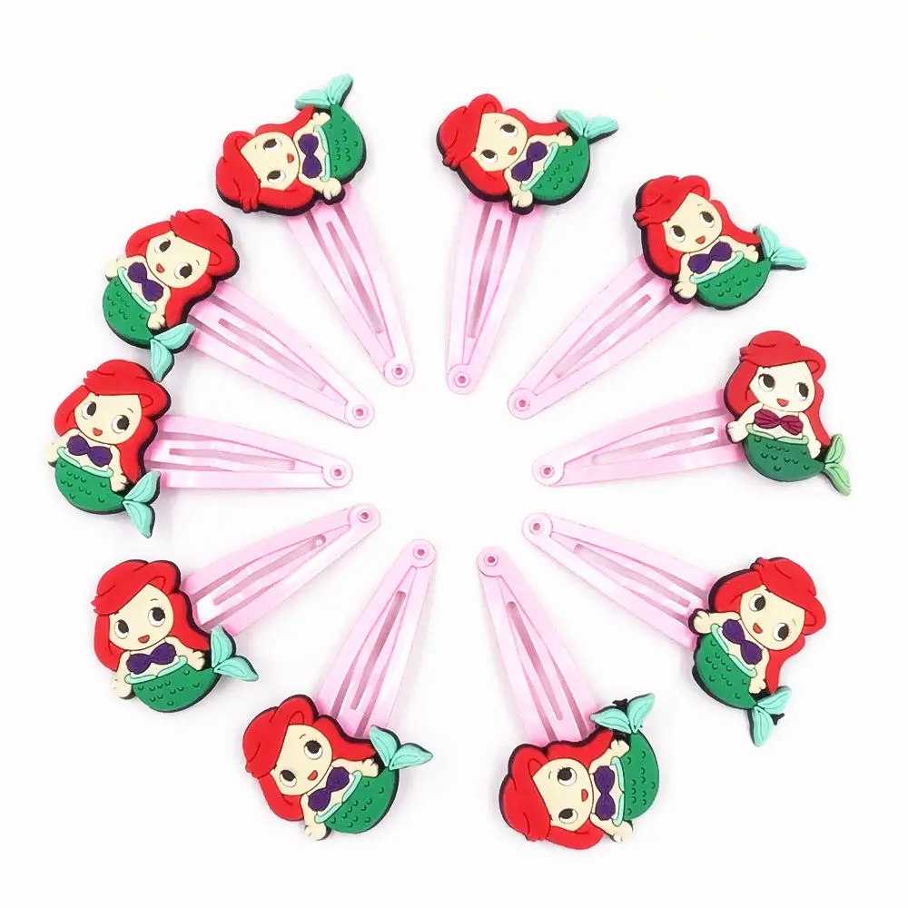 

10PCS Little Mermaid Princess Children Character Hairstyle Hairpins Hair clips Head wear Barrette Girls BB diy Hair Accessories