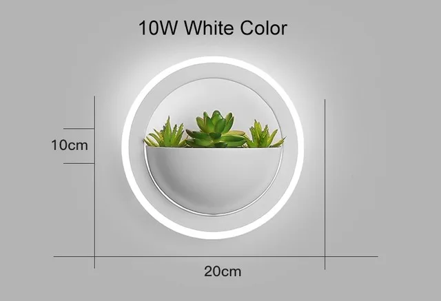 Белые современные светодиодные Настенные светильники для прикроватной спальни/столовой/туалета, украшения с растением, светодиодные настенные лампы, украшение дома - Цвет абажура: B style Roudn