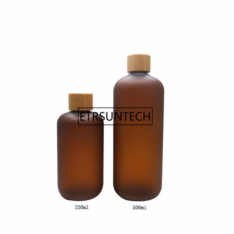 250ml Bamboo lotion Bottle Plastic PET frosted Refillable Bottles with ...